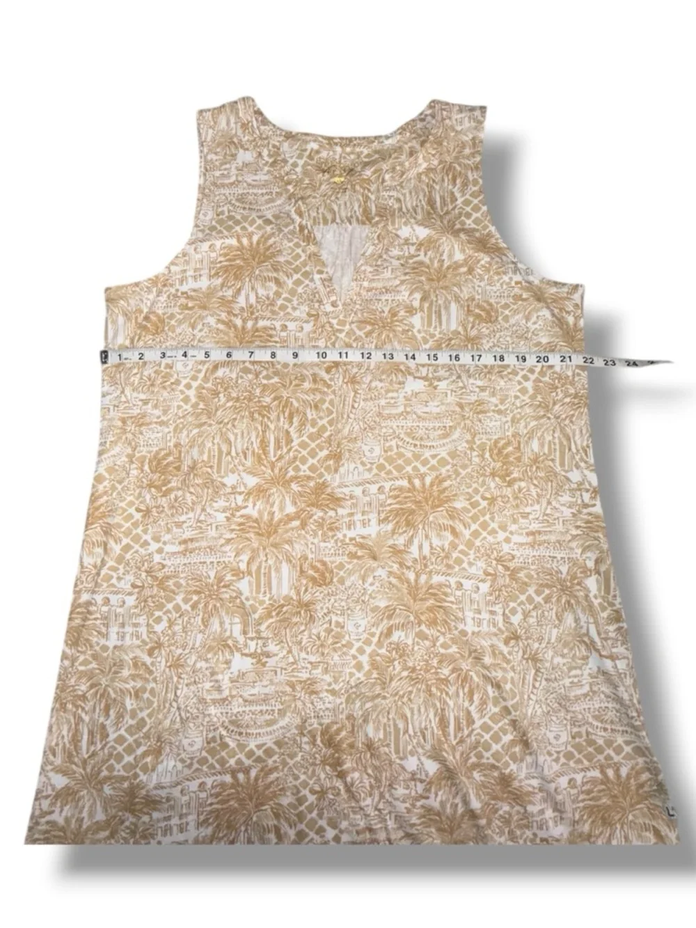 LILLY PULITZER Dev Dress Sand Bar Palm Beach Paradise - XL Beige/White - Picture 6 of 7